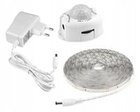 TAŚMA LED + CZUJNIK RUCHU DO GARDEROBY SZAFY MEBLI POD ŁÓŻKO 230V 500cm 5m