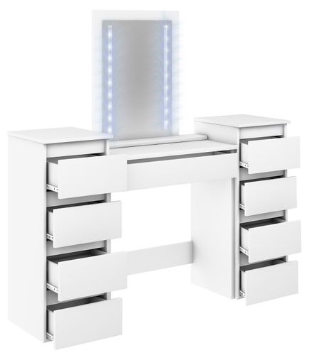 TOALETKA modułowa MEGAN 2 BIAŁA lustro LED do makijażu na Arena.pl