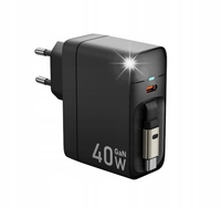 ProRock szybka ładowarka USB 40W ze zwijanym kablem wtyczka EU