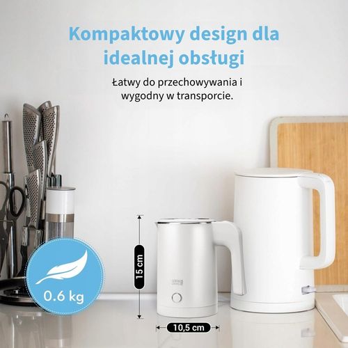 Czajnik elektryczny turystyczny mały 0,5L LEBENLANG stal nierdzewna na Arena.pl