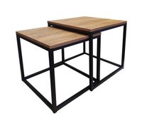 Stolik kawowy 2W1 orzech podstawa czarna