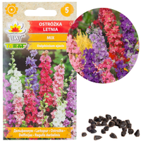 OSTRÓŻKA OGRODOWA PEŁNA MIESZANKA MIX KWIATÓW OSTRÓŻKI LETNIA 1G NASIONA