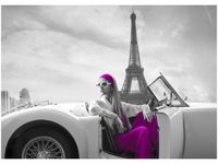 50X70CM FIOLETOWA KREACJA OBRAZ POKOJU DREWNINE