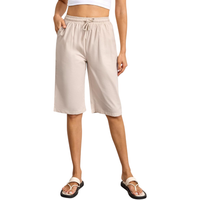 Szorty damskie bawełniane spodenki letnie bermudy z gumką beżowe S SML