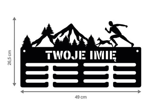 Wieszak na medale GÓRY RUN twoje imię dowolny tekst  375.3 na Arena.pl