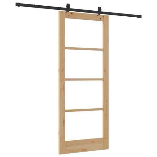 Przesuwne Drzwi Brązowy 83 x 202 cm Drewno i metal na Arena.pl