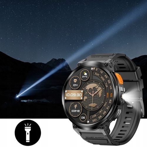 DUŻY zegarek męski SMARTWATCH GRAVITY z ROZMOWAMI DUŻA BATERIA 730mAh 1.85" na Arena.pl