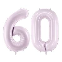Balon foliowy liczba 60 pastelowy fioletowy 72 cm