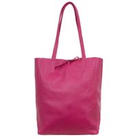 VERA PELLE torebka damska skórzana shopper na ramię V727 fuksja