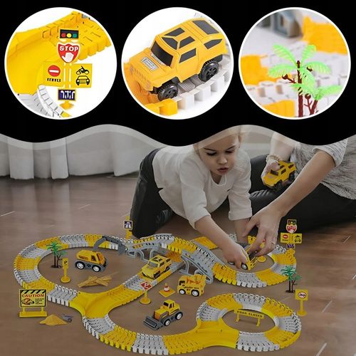 TOR SAMOCHODOWY WYŚCIGOWY DLA DZIECI POJAZDY BUDOWLANE NA PREZENT 255 EL. na Arena.pl