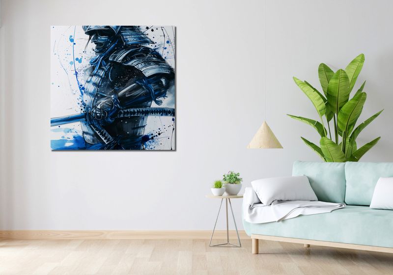 Obraz 100x100cm Samuraj w Błękicie zdjęcie 2