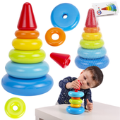 Piramida Edukacyjna Dla Malucha Sorter Z Kółkami Klocki Układanka Z Obręczy