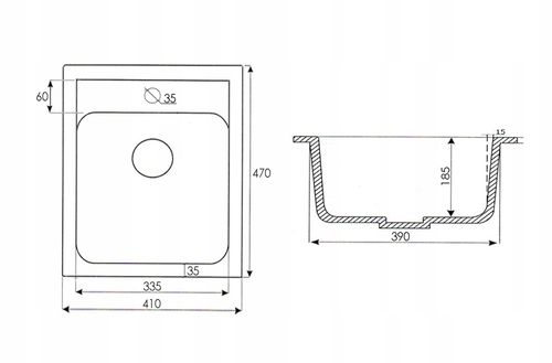 ZLEW ZLEWOZMYWAK GRANIT 8 kolorów 41x47 + SYFON na Arena.pl
