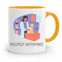 Kubek Żółty Weterynarza Najlepszy Weterynarz Z Nadrukiem Ze Zdjęciem