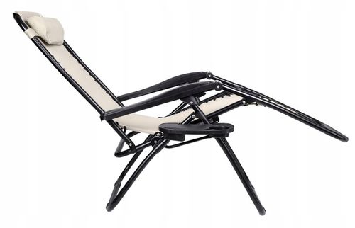 LEŻAK OGRODOWY JASNY BEŻOWY ORION FUNKCJA ZERO GRAVITY na Arena.pl