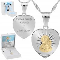 Medalik Serce Matka Częstochowska pr. 925 Grawer