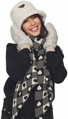 CZAPKA DAMSKA futrzana na zimę zimowa ciepła z futerkiem bucket jasny beż na Arena.pl