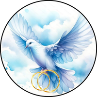 Opłatek na tort Rocznica Ślubu Ślub Młoda Para Obrączki Okazjonalny