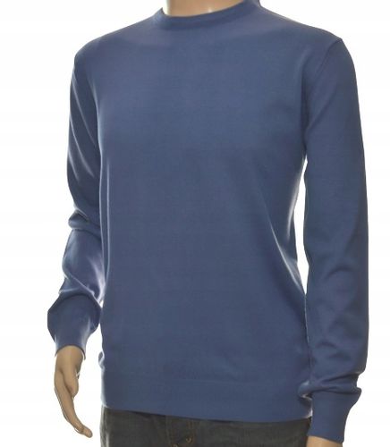 Sweter męski z kaszmiru i wełny merynosów 2XL XXL indygo na Arena.pl
