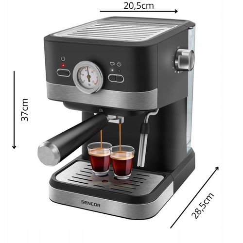Ekspres do kawy Ciśnieniowy Kolbowy Sencor 1050W 20bar + Spieniacz mleka na Arena.pl
