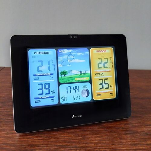 Stacja Pogodowa Pogody Higrometr Bezprzewodowa Termometr Czujnik Zegar Data na Arena.pl