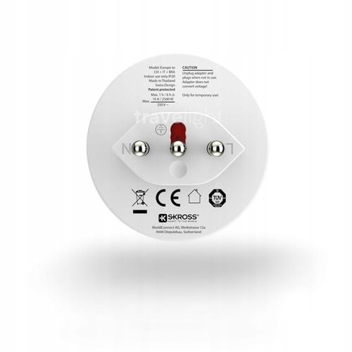 SKROSS Adapter Przejściówka z EU do Włoch, Szwajcarii, Brazylii 3w1 na Arena.pl
