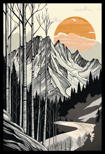 Plakat 30x45cm Drzeworys Górski na Arena.pl