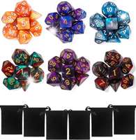 Kostki Kości Wielościenne do Gry Dungeons and Dragons Błyszczące x42
