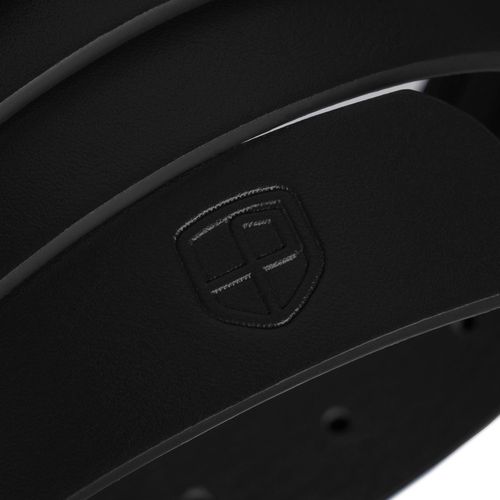 czarny, wąski pasek damski ze skóry ekologicznej ze srebrną na Arena.pl