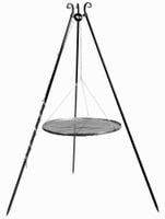 Grill na trójnogu 180 cm, TRIVO, ruszt stal naturalna, 60 cm | TYLETEGOTU
