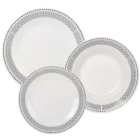 SERWIS OBIADOWY ZESTAW TALERZY BELLA FIORE KROPKI 6/18 EL.