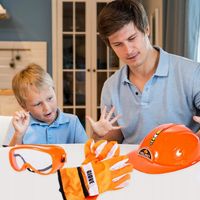 Piła Spalinowa Motorowa Dla Dzieci na Baterie + KASK RĘKAWICE OKULARY