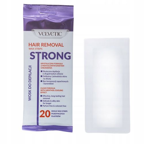 WOSK DO DEPILACJI DLA MĘŻCZYZN VELVETIC STRONG FOR MEN ZESTAW 100 SZTUK na Arena.pl