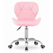KRZESŁO OBROTOWE LEOBERT RÓŻOWE EKOSKÓRA REGULOWANE OPARCIE