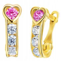 Srebrne kolczyki dla dziewczynki dzieci serca angielskie srebro pozłacane