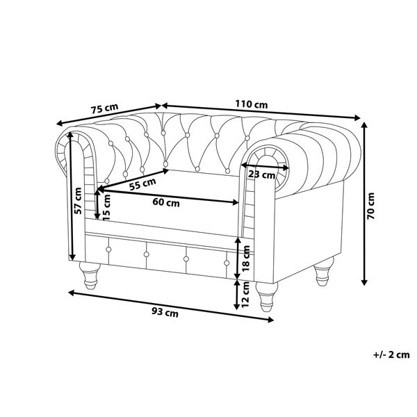Fotel szary CHESTERFIELD zdjęcie 10