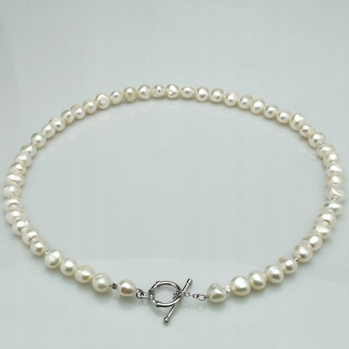 SREBRNY NASZYJNIK Z PRAWDZIWYCH PEREŁ HODOWANYCH na Arena.pl