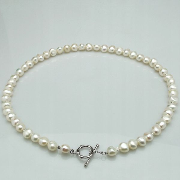 SREBRNY NASZYJNIK Z PRAWDZIWYCH PEREŁ HODOWANYCH zdjęcie 2