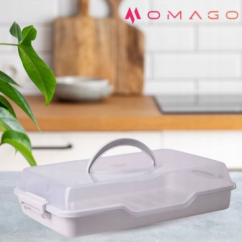 POJEMNIK PLASTIKOWY NA CIASTO WYPIEKI TORT PUDEŁKO Z POKRYWĄ i UCHWYT na Arena.pl