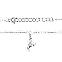 Bransoletka na Rękę Jaskółka Ptak 20 cm Srebro 925