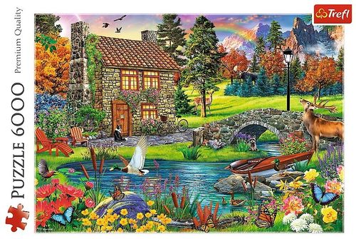 TREFL Puzzle 6000 el. CHATKA W GÓRACH (65006) na Arena.pl