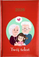 Kalendarz A5 2026 tygodniowy KSIĄŻKOWY DLA BABCI I DZIADKA+ imiona tekst