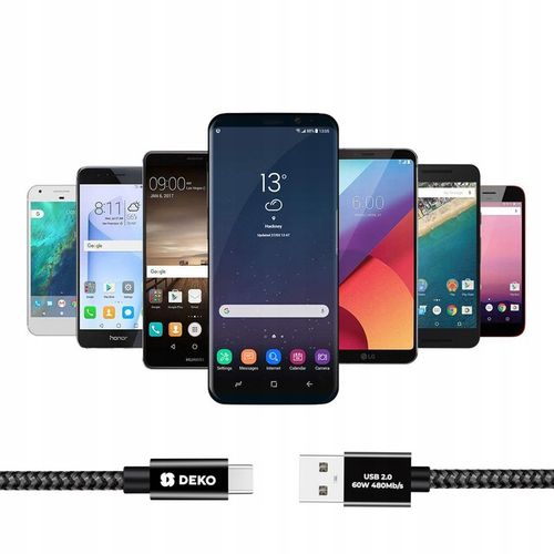 KABEL USB C SZYBKIE ŁADOWANIE DO SAMSUNG ANDROID AUTO DEKO KRÓTKI 0.5M 60W na Arena.pl