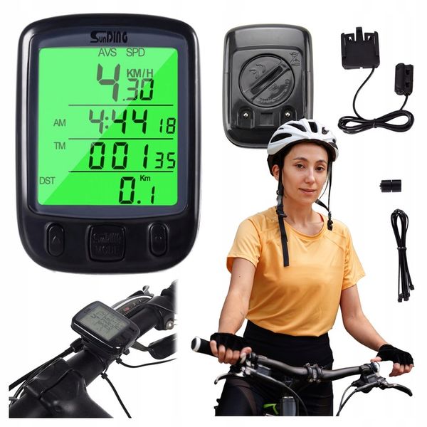 Licznik Rowerowy Na Rower Podświetlany Prędkościomierz Przewodowy + Uchwyt zdjęcie 1