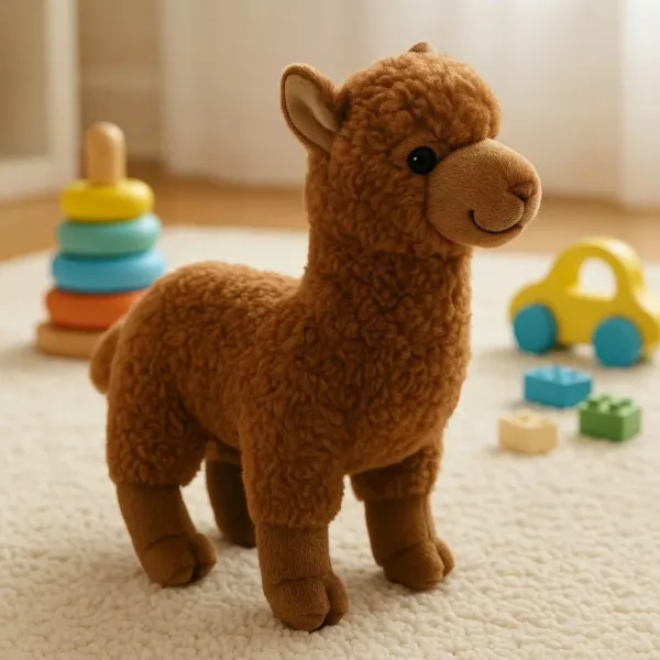 Maskotka Alpaka Lama Brązowa DUBI - 28cm zdjęcie 2
