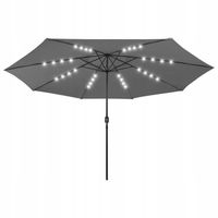 Parasol ogrodowy z LED, 400 cm, antracytowy
