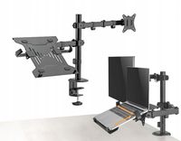 STOJAK NA 1 MONITOR Z UCHWYTEM DO LAPTOPA STANDARD VESA MONITORY 17-32 CALE