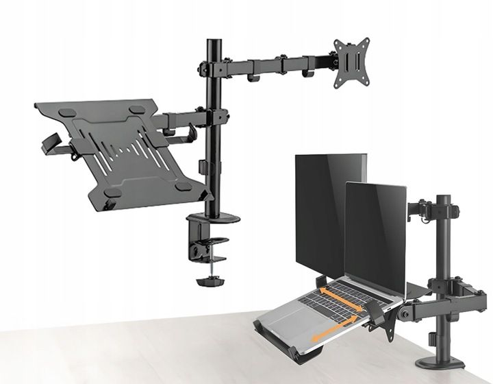STOJAK NA 1 MONITOR Z UCHWYTEM DO LAPTOPA STANDARD VESA MONITORY 17-32 CALE zdjęcie 1
