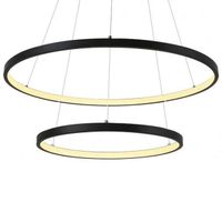 LAMPA wisząca SLP6578 MDECO okrągła OPRAWA zwis LED 63W rings pierścienie z pilotem czarne