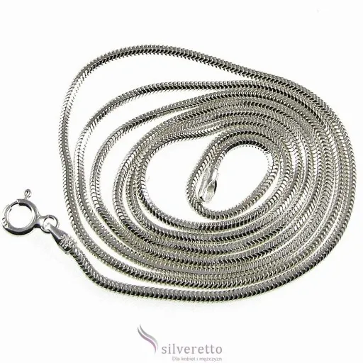 Długi srebrny łańcuszek żmijka okrągła snake 70 cm zdjęcie 2